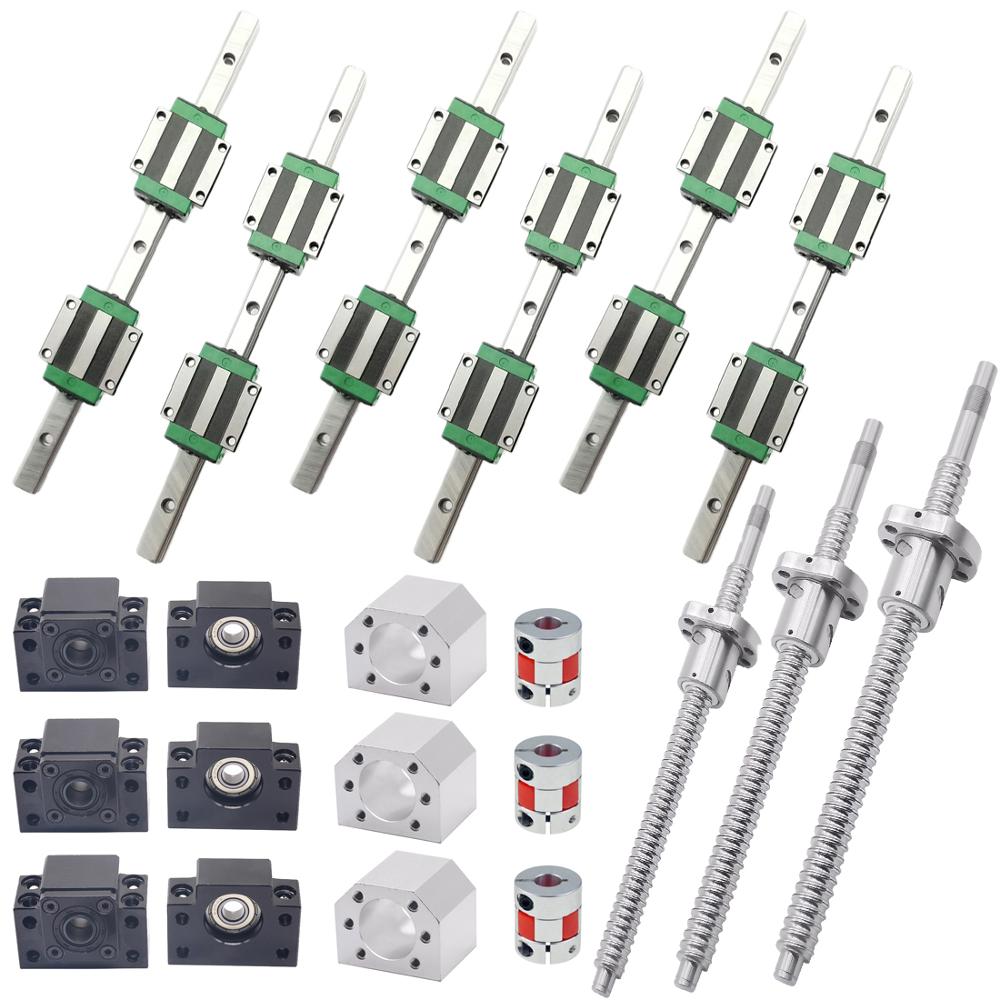 Hgr20 Linear Guide Rail Ballscrew Set - Set di guide lineari quadrate HGR20-400/700/1000mm
